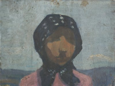 Studio di un contadino con sciarpa nera a pois da Frida Konstantin